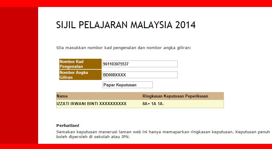 Link Closed Check Spm Results 2014 Through Online Semak Keputusan Spm Online Spm Soalan